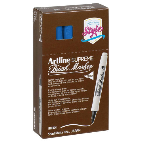 Artline Supreme Brush Marker Royal Blue Box of 12