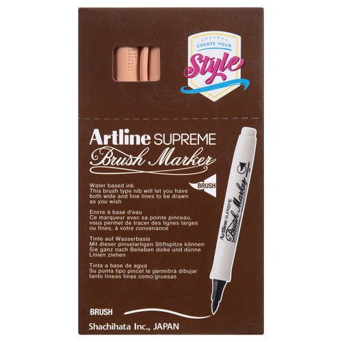 Artline Supreme Brush Marker Apricot Box of 12