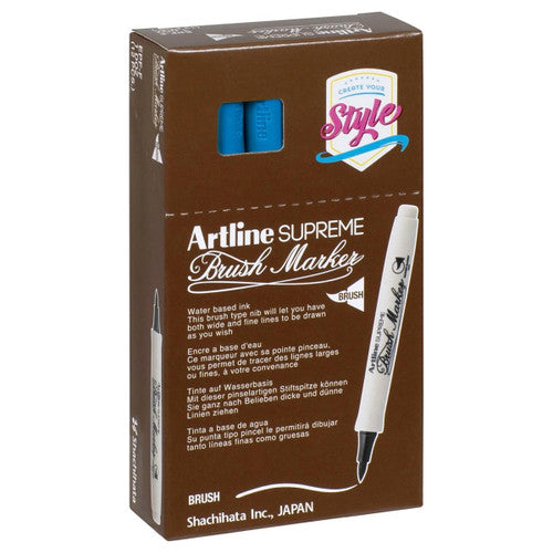 Artline Supreme Brush Marker Sky Blue Box of 12