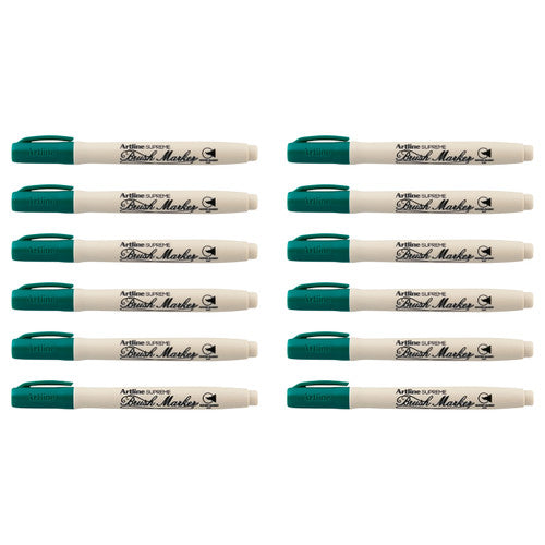 Artline Supreme Brush Marker Dark Green Box of 12