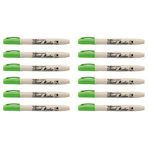 Artline Supreme Brush Marker Yellow Green Box of 12