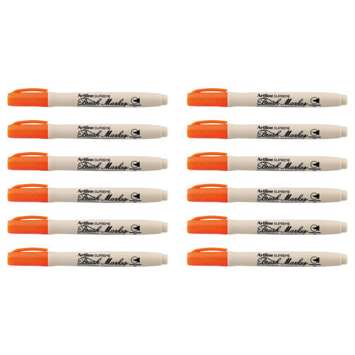 Artline Supreme Brush Marker Orange Box of 12