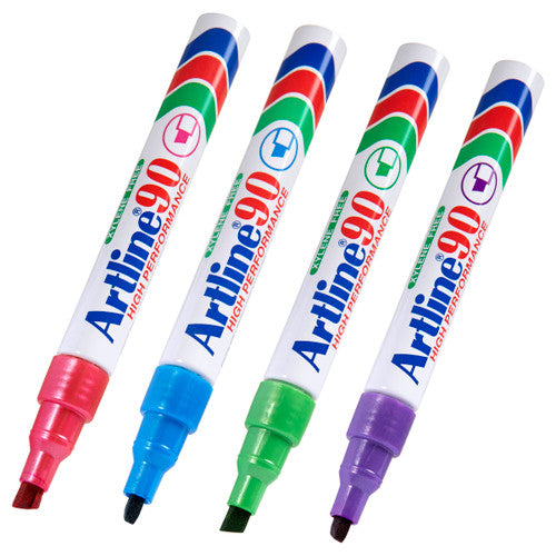 Artline 90 brights permanent marker set being used for creative project and display work