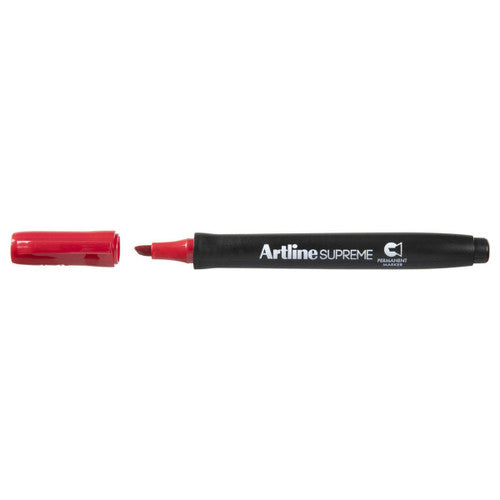 Artline Supreme Chisel Permanent Marker 1-4mm Red Box of 12