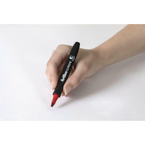 Artline Supreme Chisel Permanent Marker 1-4mm Red Box of 12