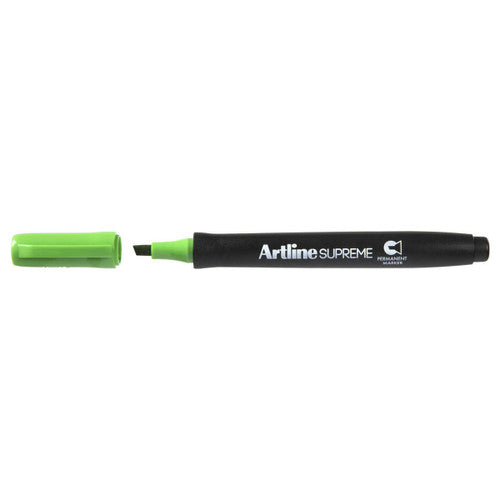 Artline Supreme Chisel Permanent Marker 1-4mm Green Box of 12