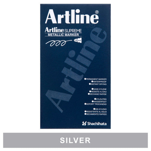 Artline Supreme Metallic Marker Silver Box of 12