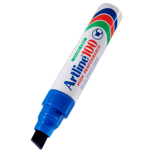 Artline 100 Permanent Marker 12mm Chisel Nib Hangsell Blue
