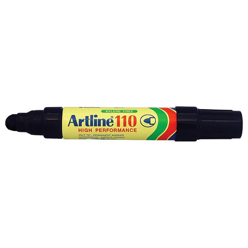 Artline 110 Permanent Marker 4mm Bullet Nib Black Box 6