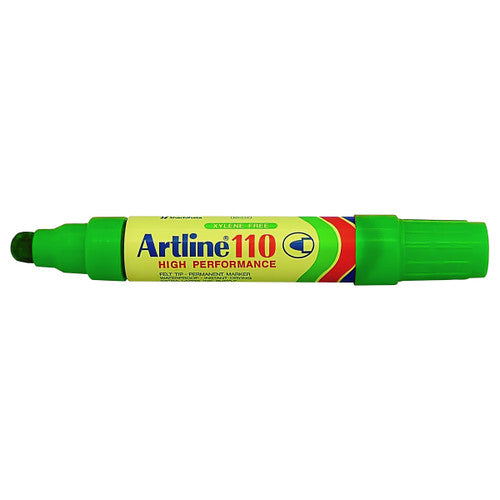 Artline 110 Permanent Marker 4mm Bullet Nib Green Box of 6