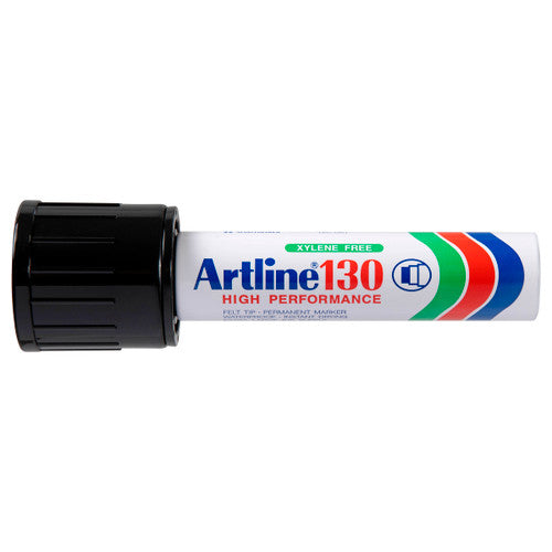 Artline 130 Permanent Marker 30mm Chisel Nib Black Box 6