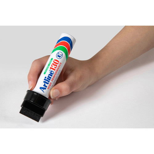 Artline 130 Permanent Marker 30mm Chisel Nib Black Box 6