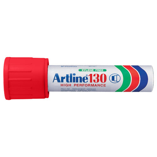 Artline 130 Permanent Marker 30mm Chisel Nib Red Box of 6