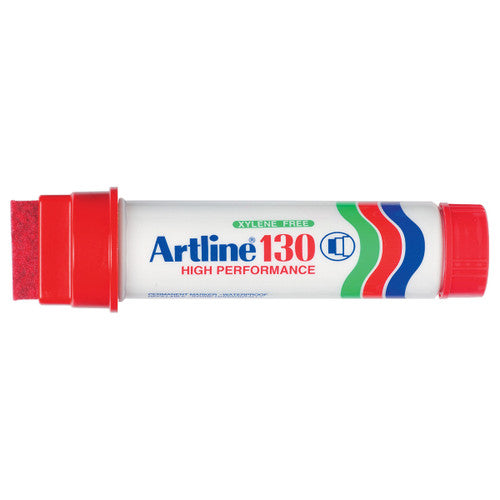 Artline 130 Permanent Marker 30mm Chisel Nib Red Box of 6