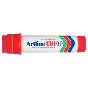 Red Artline 130 permanent marker, cap posted on the end and wide nib exposed