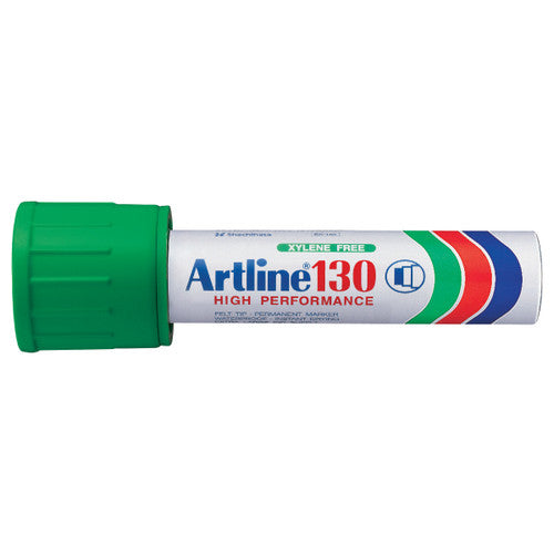 Artline 130 Permanent Marker 30mm Chisel Nib Green Box of 6