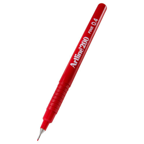 Artline 200 Fineliner Pen 0.4mm Red Box of 12