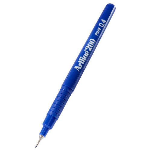 Artline 200 Fineliner Pen 0.4mm Blue Box of 12