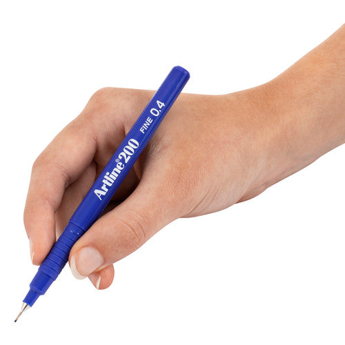 Artline 200 Fineliner Pen 0.4mm Blue Box of 12