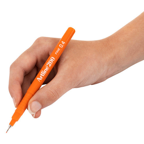 Artline 200 Fineliner Pen 0.4mm Orange Box of 12