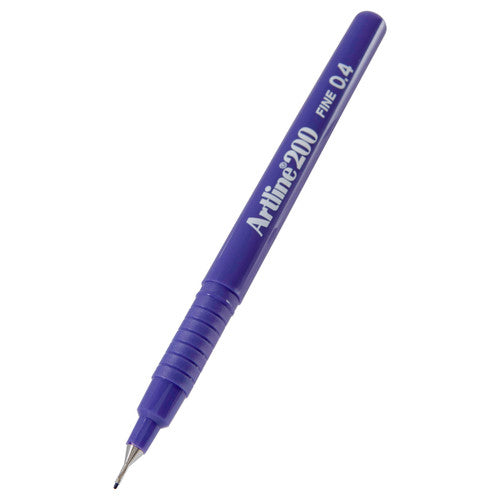 Artline 200 Fineliner Pen 0.4mm Purple Box of 12