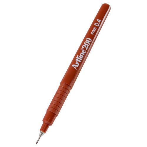 Artline 200 Fineliner Pen 0.4mm Brown Box of 12