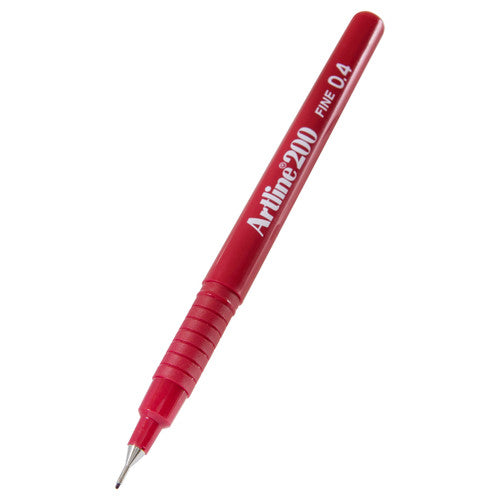 Artline 200 Fineliner Pen 0.4mm Dark Red Box of 12