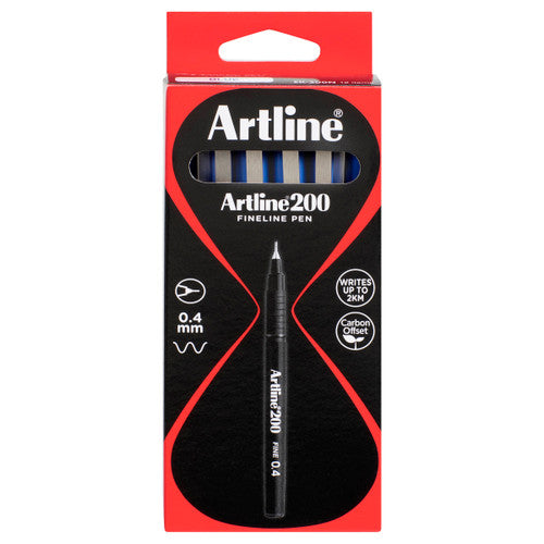 Artline 200 Fineliner Pen 0.4mm Sky Blue Box of 12