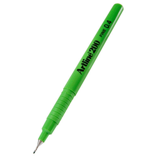Artline 200 Fineliner Pen 0.4mm Lime Green Box of 12