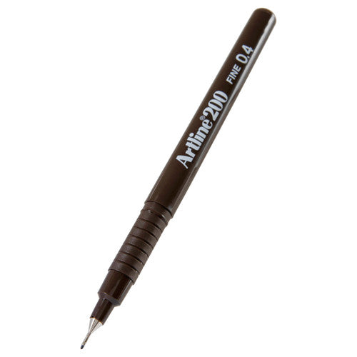 Artline 200 Fineliner Pen 0.4mm Dark Brown Box of 12
