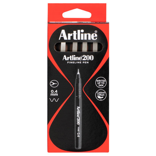 Artline 200 Fineliner Pen 0.4mm Dark Brown Box of 12