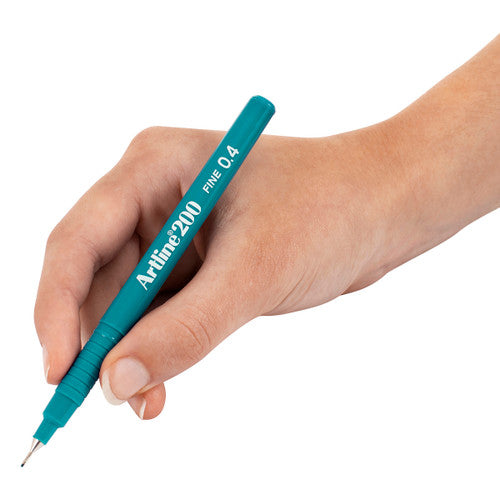 Artline 200 Fineliner Pen 0.4mm Turquoise Box of 12