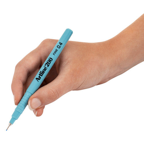 Artline 200 Fineliner Pen 0.4mm Light Blue Box of 12