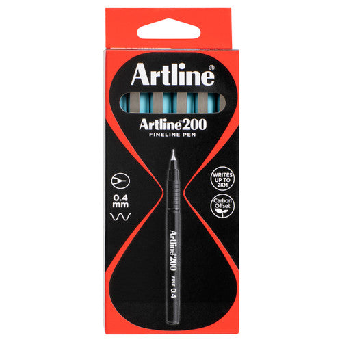 Artline 200 Fineliner Pen 0.4mm Light Blue Box of 12