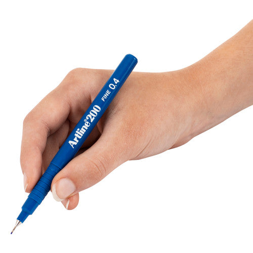 Artline 200 Fineliner Pen 0.4mm Royal Blue Box of 12