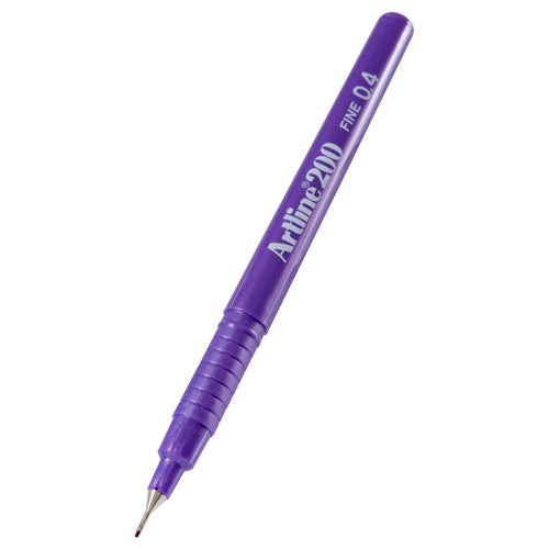 Artline 200 Bright Fineliner Pen 0.4mm Purple Box of 12