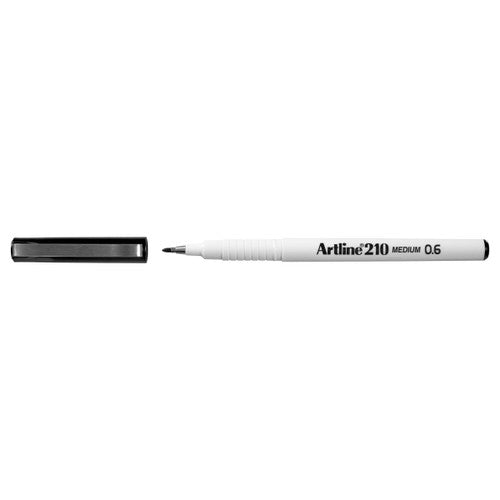 Artline 210 Fineliner Pen Medium 0.6mm Black Box of 12