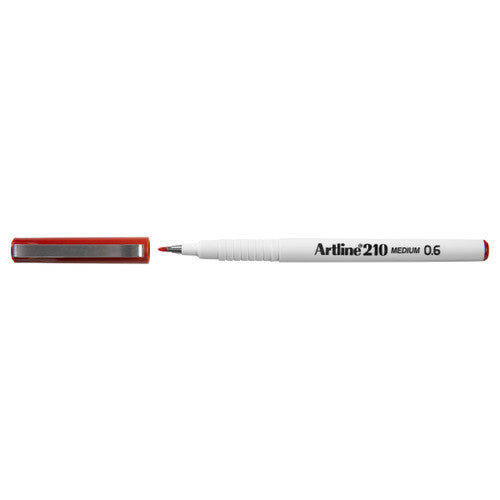 Artline 210 Fineliner Pen Medium 0.6mm Red Box of 12