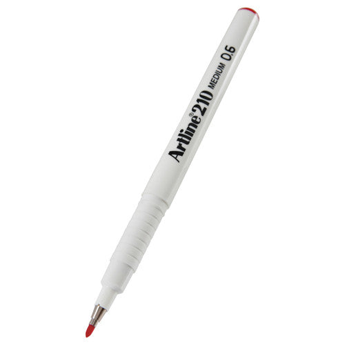 Artline 210 Fineliner Pen Medium 0.6mm Red Box of 12