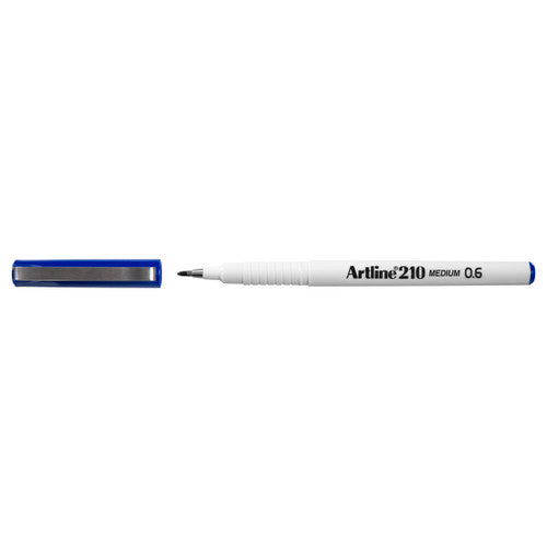 Artline 210 Fineliner Pen Medium 0.6mm Blue Box of 12