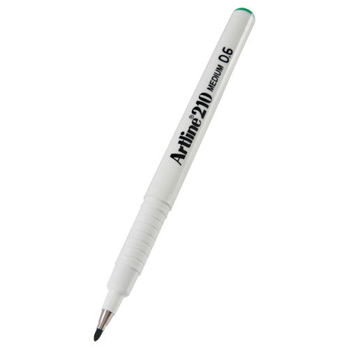 Artline 210 Fineliner Pen Medium 0.6mm Green Box of 12