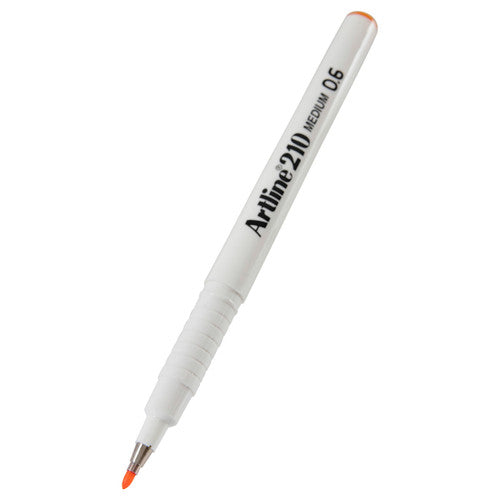 Artline 210 Fineliner Pen Medium 0.6mm Orange Box of 12