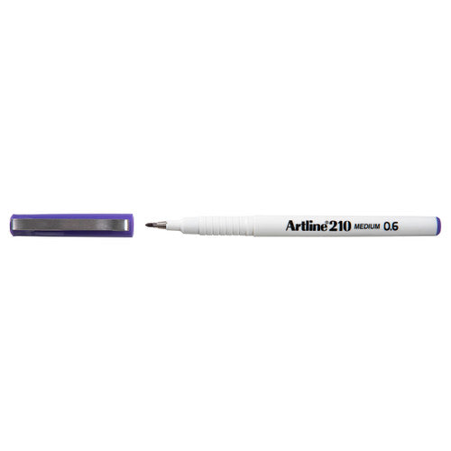 Artline 210 Fineliner Pen Medium 0.6mm Purple Box of 12