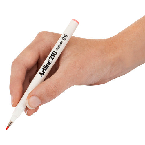 Artline 210 Fineliner Pen 0.6mm Pink Box of 12