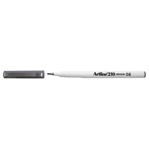 Artline 210 Fineliner Pen 0.6mm Grey Box of 12