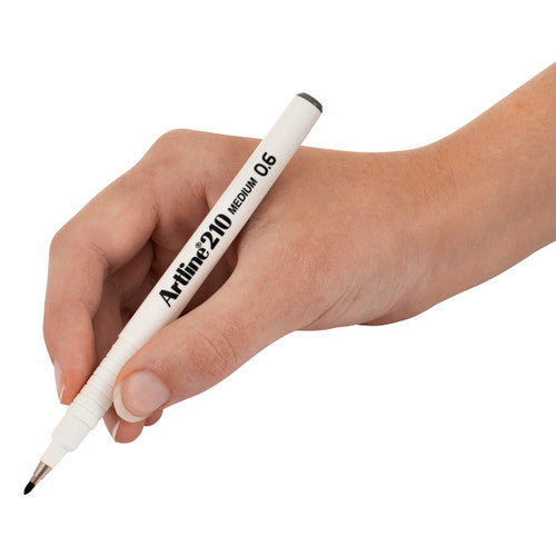 Artline 210 Fineliner Pen 0.6mm Grey Box of 12