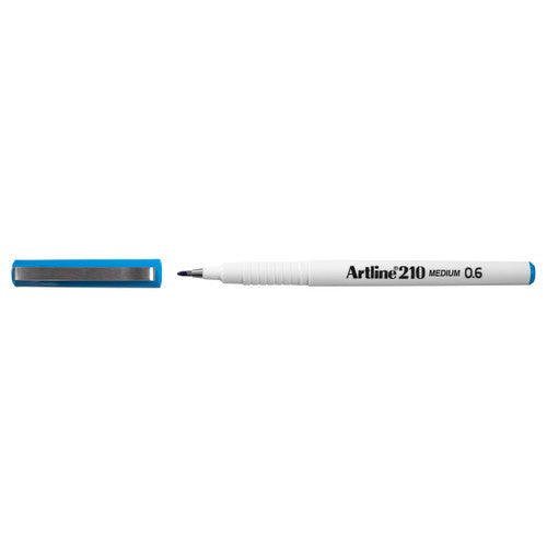 Artline 210 Fineliner Pen 0.6mm Sky Blue Box of 12