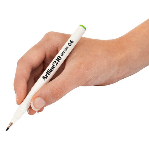 Artline 210 Fineliner Pen 0.6mm Lime Green Box of 12