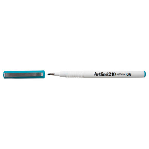 Artline 210 Fineliner Pen 0.6mm Turquoise Box of 12