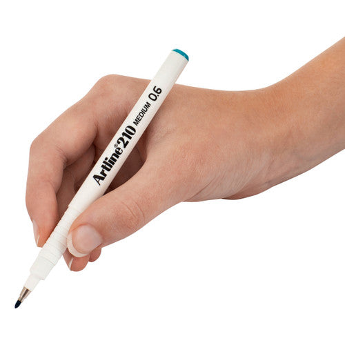 Artline 210 Fineliner Pen 0.6mm Turquoise Box of 12